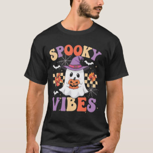 Camiseta Spookes Vibes Ghost Retro Groovy Halloween Kids Gi