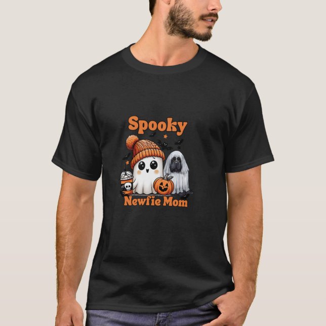 Camiseta Spookie Newfie Mãe Cachorro da Terra Nova (Frente)