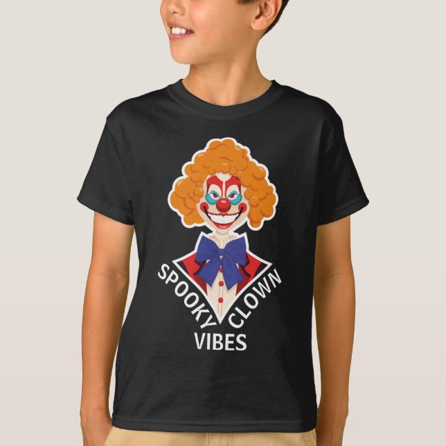 Camiseta Spookin Palhaço Vibes Cansado Circo Retroativo Hal (Frente)
