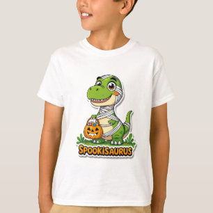 Camiseta Spookisaurus Fofinho Dinossauro Múmia de Halloween