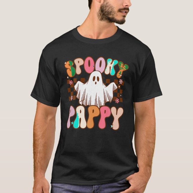 Camiseta Spookpy Pappy Halloween Pai Fantasma Retro Gro (Frente)
