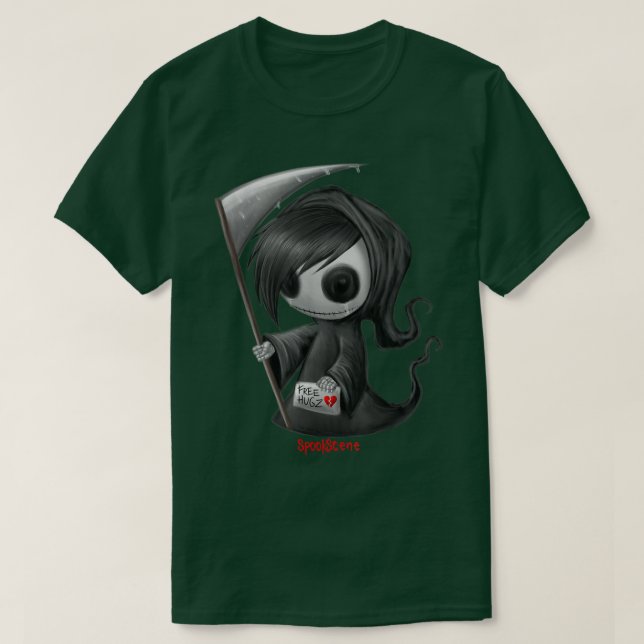 Camiseta Spooksceno Emo Skeleton Grim Reaper Gótico Alt  (Frente do Design)