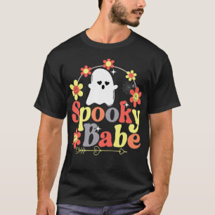 Camiseta Spooky Babe Halloween Happy Face Groovy Retro