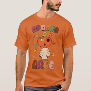 Camiseta Spooky Babe Pumpkin Halloween Groovy Vibes Ghost C