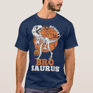 Camiseta Spooky Bro Saurus Dinosaur Skeleton T rex Pumpkin