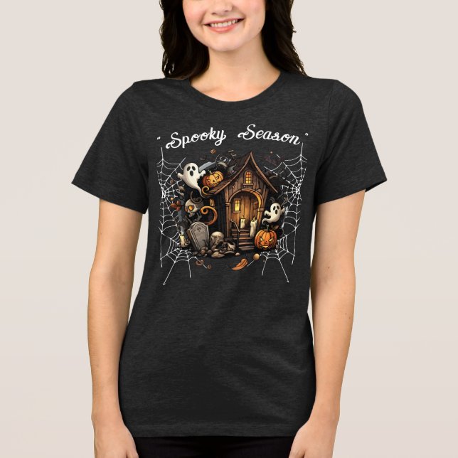 Camiseta Spooky Casa Assombrada - 🎃 👻 Preta (Frente)