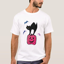 Camiseta Spooky Cat Halloween Pumpkin Pop Art