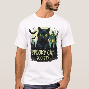 Camiseta Spooky Cat Society - Halloween