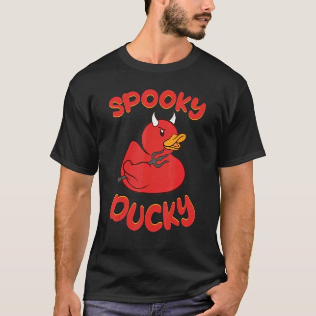 Camiseta Spooky Devil Rubber Duck Spooky Ducky (Frente)