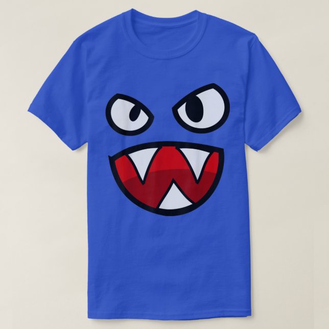 Camiseta Spooky Face , Scary Angry Face Pointy Teeth  (Frente do Design)