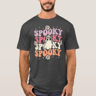 Camiseta Spooky Floral Retro Groovy Ghost Halloween Costume