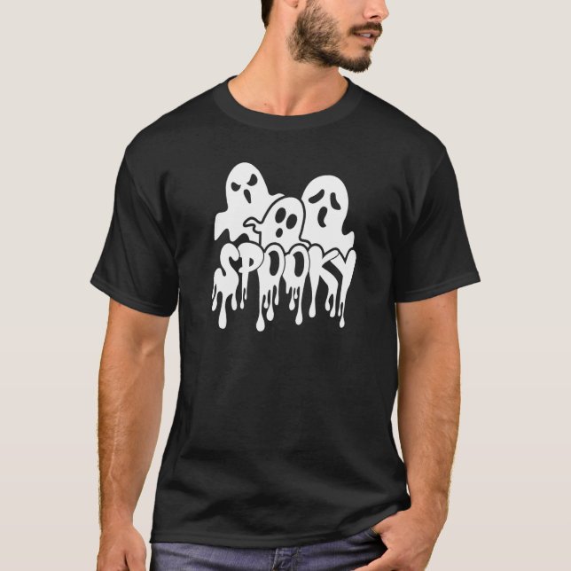 Camiseta Spooky Ghost Boo Squad Spooky Season Hallowe (Frente)