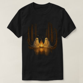 Camiseta Spooky Ghost Campfire Night Forest Art - Halloween