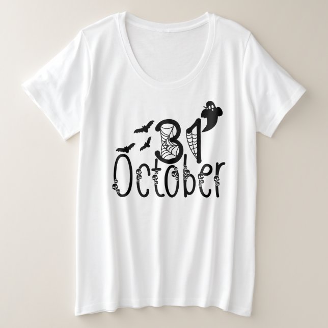 Camiseta Spooky Ghost Halloween 31 de outubro (Frente do Design)