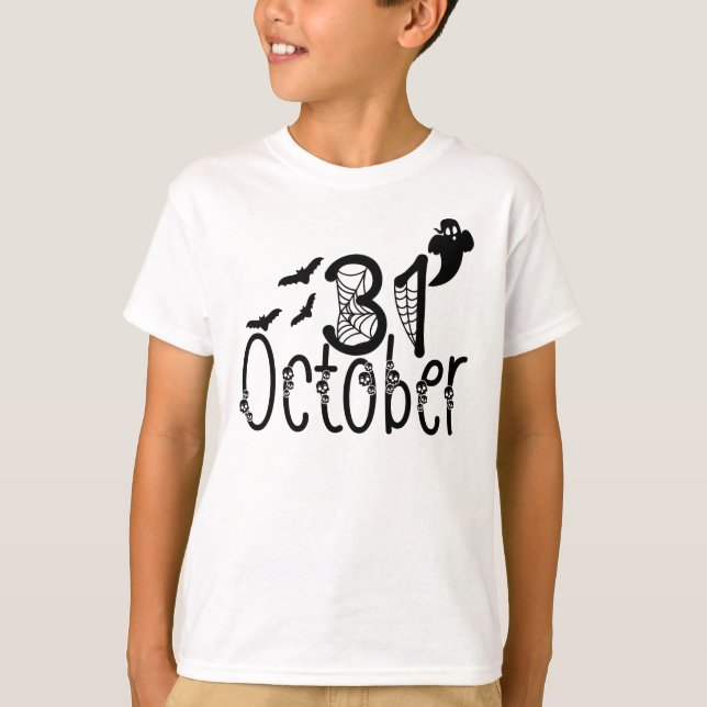 Camiseta Spooky Ghost Halloween 31 de outubro (Frente)