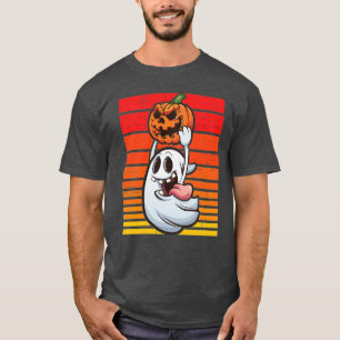 Camiseta Spooky Ghost Retro Halloween Homens Mulheres
