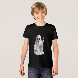 Camiseta Spooky Glow: O Fantasma da Vela Assombrada