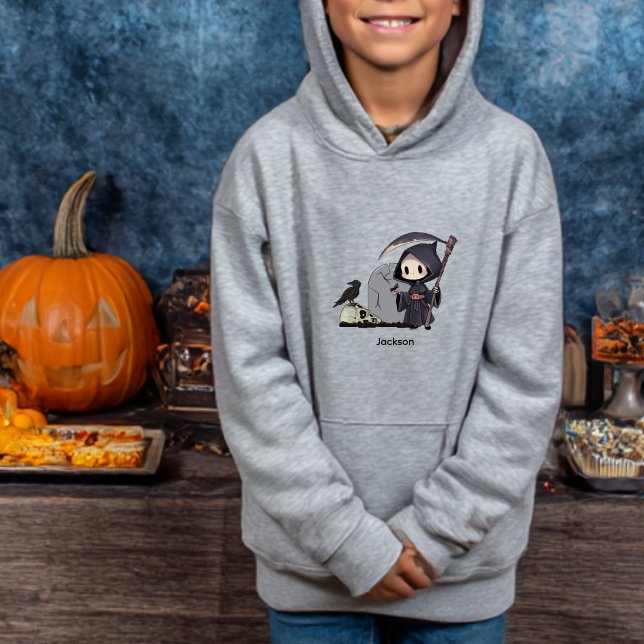 Camiseta Spooky Grim Reaper Graveyard Crow Gothic Halloween (Criador carregado)