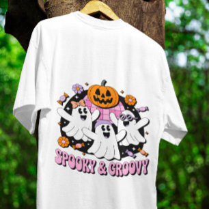 Camiseta Spooky Groovy Disco Retro Fantasmas