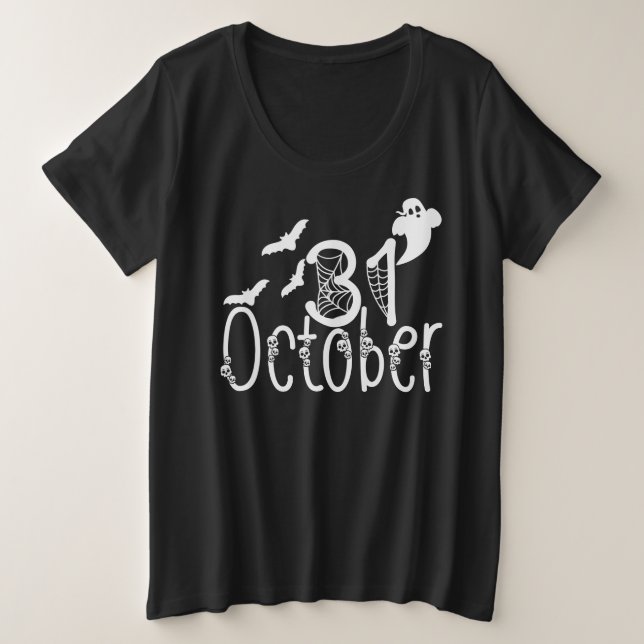 Camiseta Spooky Halloween 31 de outubro (Frente do Design)