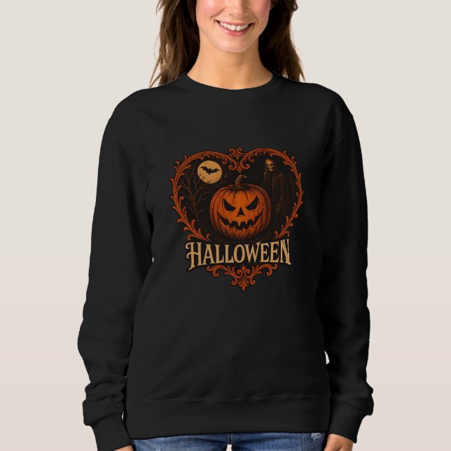 Camiseta Spooky Halloween Ghost Women's Basic Sweatshirt –  (Frente)