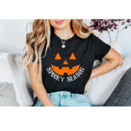 Camiseta Spooky Jack O Lanterna Pumpkin Rosto Halloween