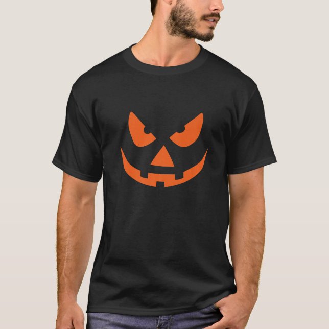 Camiseta Spooky Jack O Lanterna Rosto de Abóbora do Hallowe (Frente)