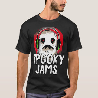 Camiseta Spooky Jams Lazy Halloween Costume Ghost DJ Creepy