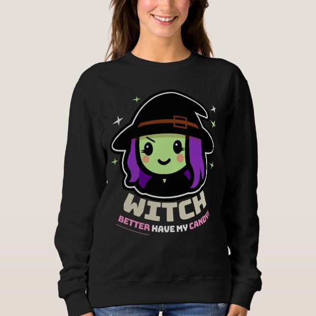 Camiseta Spooky Kawaii Witch Halloween (Frente)