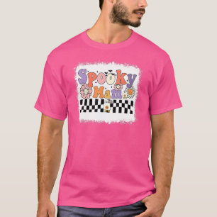 Camiseta Spooky Mama Floral Ghost Boo Mãe E Mini Combinação