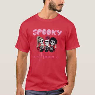 Camiseta Spooky Mama Halloween Mamãe de Halloween e Me frie
