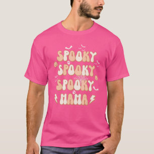 Camiseta Spooky Mama Pumpkin Skull Skeleton Retro Style Hal