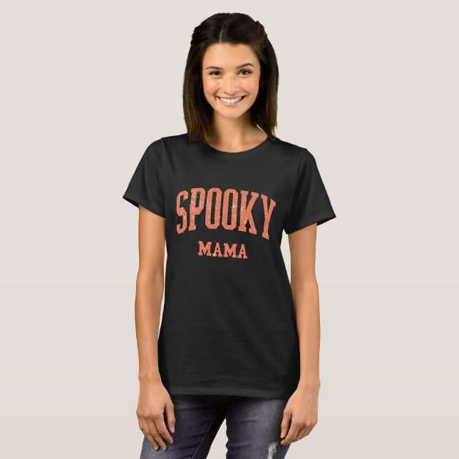 Camiseta Spooky Mama Retro Halloween  (Frente Completa)