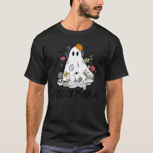 Camiseta Spooky Mama Trick Ou Trate Mulheres De Halloween R