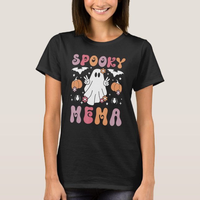 Camiseta Spooky Mema Avó Halloween Mema Vovó (Frente)