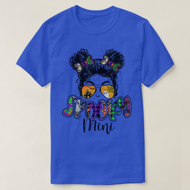 Camiseta Spooky Mini Halloween Messy Bun Hair Mimi Granddau (Frente do Design)