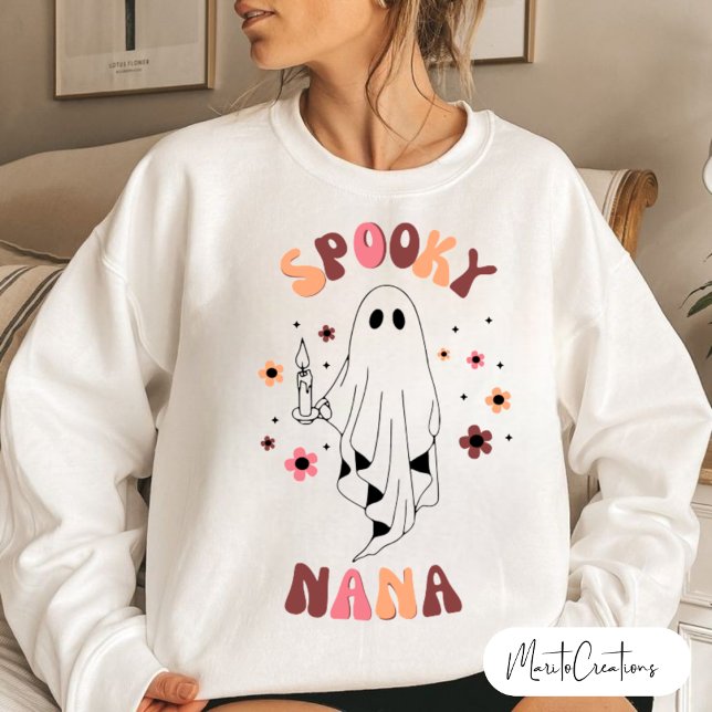 Camiseta Spooky Nana,Halloween Nana,Funny Nana,Groovy Retro (Criador carregado)