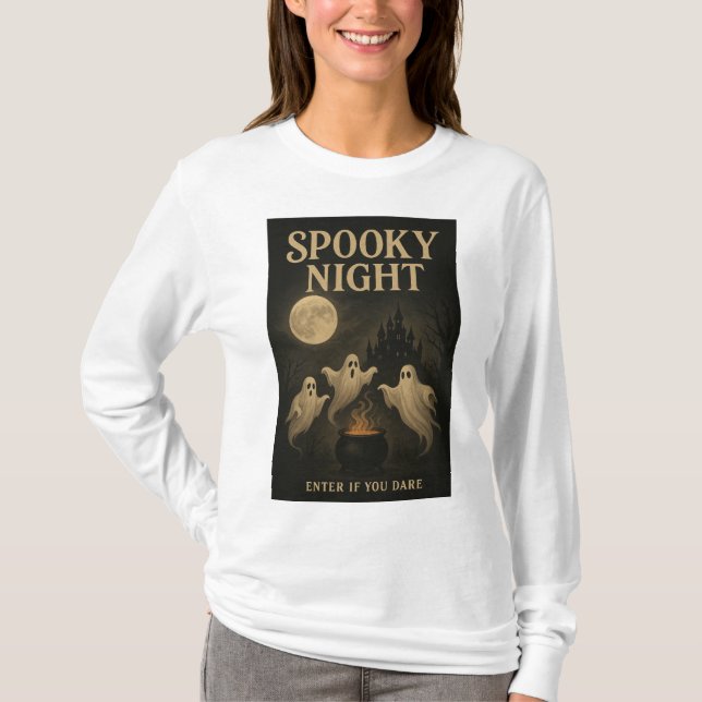 Camiseta Spooky Night Enter If You Dare (Frente)