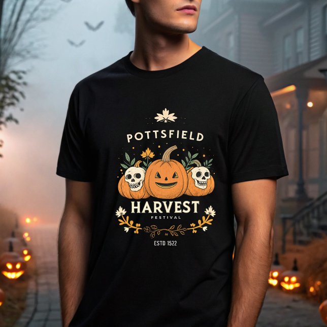 Camiseta Spooky Pottsfield Harvest Festival Pumpkin Vibes (Criador carregado)
