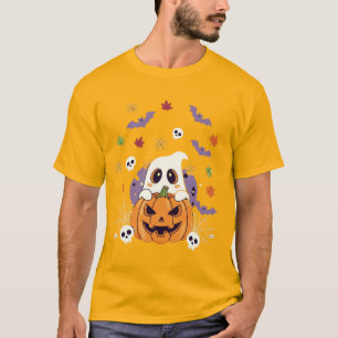 Camiseta Spooky Pumpkin & Spider Autumn Design - Halloween