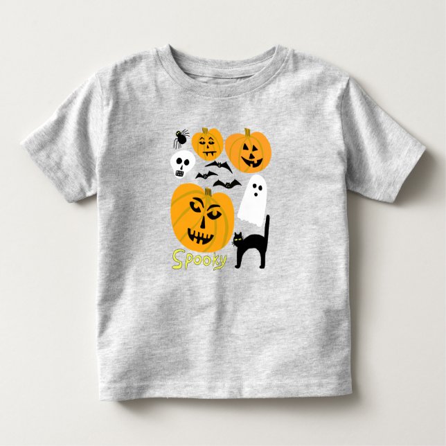 Camiseta Spooky Pumpkins encantando o Halloween Ghosts Bats (Frente)