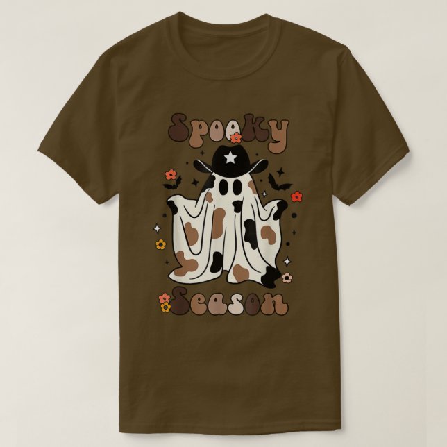 Camiseta Spooky Season Cowboy Boo Tee, Boo Haw Cowboy Ghost (Frente do Design)