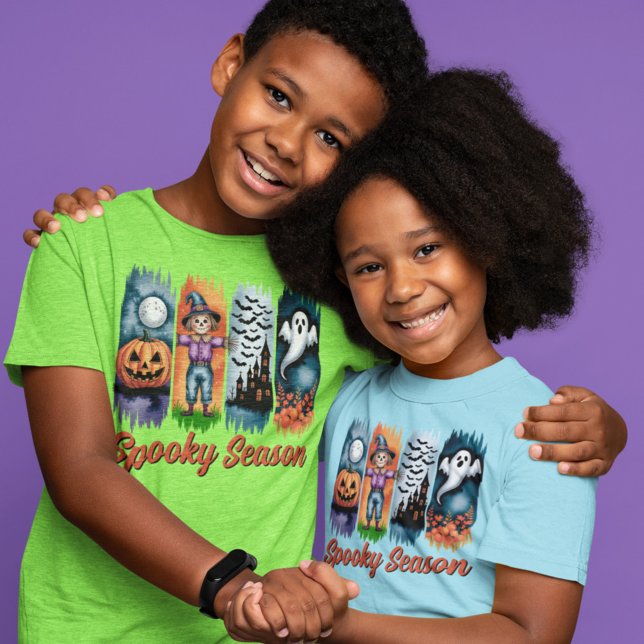 Camiseta Spooky Season Halloween Fall Autumn Brush Strokes (Criador carregado)