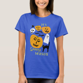 Camiseta Spooky Season Pumpkins Ghost Bat HELLOWEEN