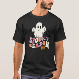 Camiseta Spooky Season Retro Ghost Happy Pumpkin Halloween