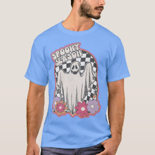 Camiseta Spooky Season Retro Halloween Floral Ghost Cute Gr