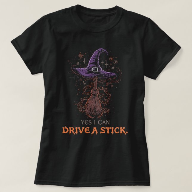 Camiseta Spooky, sim, eu posso dirigir um Design Stick (Frente do Design)