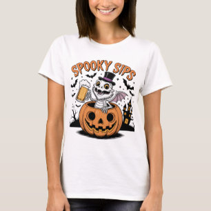 Camiseta Spooky Sips Skeleton Lizard Halloween