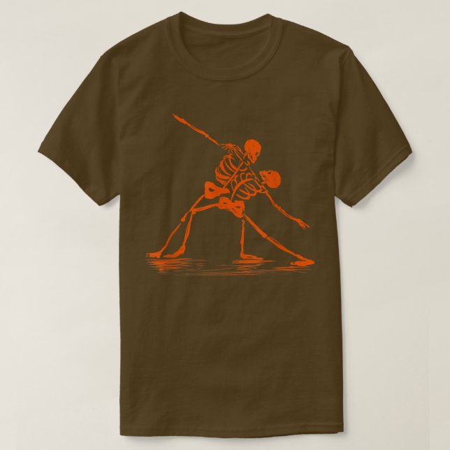 Camiseta Spooky Spooknut Dancing Skeletons Memória  (Frente do Design)