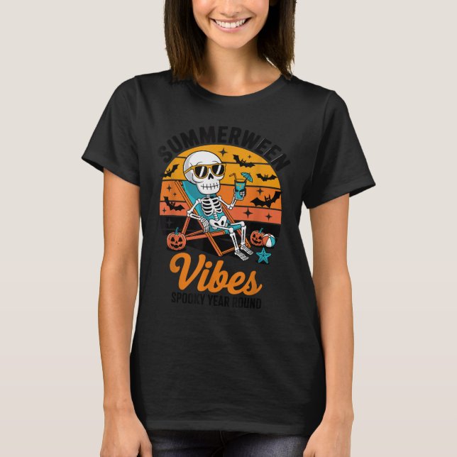 Camiseta Spooky Summer Skeleton Summe (Frente)